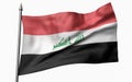 3D Illustration of Flagpole with Iraq Flag Royalty Free Stock Photo