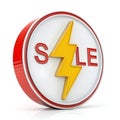 3D Render Flash Lightning Sale Thunderbolt Icon Isolated on White Background Royalty Free Stock Photo