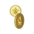 3D Render Of Fleur De Lis Golden Coin Royalty Free Stock Photo