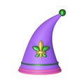 3D Render Of Fleur De Lis Purple Party Hat Royalty Free Stock Photo