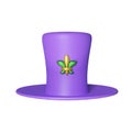 3D Render Of Fleur De Lis Purple Top Hat Royalty Free Stock Photo