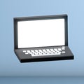 3d render of floating black laptop icon