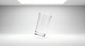 3D Render of a Floating Empty Glass in a White Studio Room Royalty Free Stock Photo