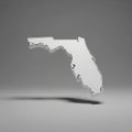 3D Render of Florida State Map on Gray Background Royalty Free Stock Photo