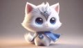 A 3D render of a fluffy cat superhero character, Ai generated image Royalty Free Stock Photo