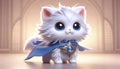 A 3D render of a fluffy cat superhero character, Ai generated image Royalty Free Stock Photo