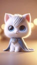 A 3D render of a fluffy cat superhero character, Ai generated image Royalty Free Stock Photo