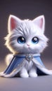 A 3D render of a fluffy cat superhero character, Ai generated image Royalty Free Stock Photo