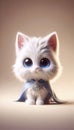 A 3D render of a fluffy cat superhero character, Ai generated image Royalty Free Stock Photo