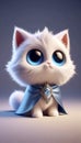 A 3D render of a fluffy cat superhero character, Ai generated image Royalty Free Stock Photo