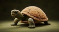 A Fluffy Tortoise: A 3D Render of a Unique and Adorable Creature with a Soft Shell Royalty Free Stock Photo