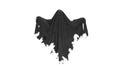 3d render Flying black Ghost on a white background