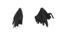 3d render Flying black Ghost on a white background Royalty Free Stock Photo