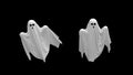 3d render Flying cartoon white Ghost on a black background Royalty Free Stock Photo