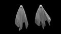 3d render Flying white Ghost on a black background Royalty Free Stock Photo