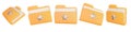 3d render folder with documents set. File management concept. Folder with documents on white background