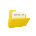 3d render folder icon on white background. 3d rendering folder icon