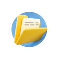3d render folder icon on white background. 3d rendering folder icon.
