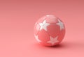 3D Render Football Illustration, Soccer Ball with Pink Background