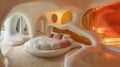 futuristic biomorphic bedroom designs interior