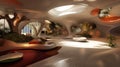 futuristic biomorphic living room designs interior