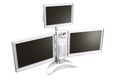 Monitors. Screens Electronics. 3D rendering of three monitors on one stand Royalty Free Stock Photo