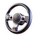3D render gaming steering wheel icon isolated on white background Royalty Free Stock Photo