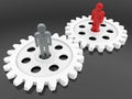 3D render - gear team work concept