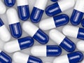 3D render of generic drug pills