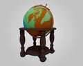 3d render of Geographical globe of planet Standing Earth Royalty Free Stock Photo