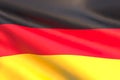 3D render - Germany flag fluttering in the wind