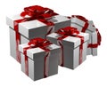 3d render gifts red whtie presents
