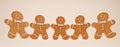 ginger coockies on white background, Christmas gingerbread coockies