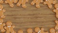 ginger coockies on wooden background, Christmas gingerbread coockies