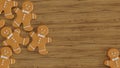 ginger coockies on wooden background, Christmas gingerbread coockies