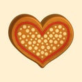 3D Render Gingerbread Heart On Cosmic Latte