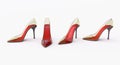 Glamour glass women shoes on hight heels isolated on white background