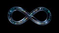 3d render Glass Infinity symbol with neon in loop animation with alpha channel Royalty Free Stock Photo