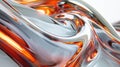 3d render of a glass sculpture with orange and white colors AIG51A