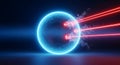 High-Tech Plasma Energy Shield Deflecting Red Lasers: Ultimate Futuristic Protection for Data and Security Concepts. Royalty Free Stock Photo