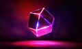 3d render, glowing lines, neon lights, abstract background, cube cage, ultraviolet, infrared, spectrum vibrant colors, laser show