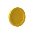 3D render gold coin side view