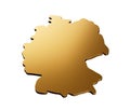 3D render of a gold Germany shaped map isolated on a white background