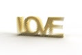 3D Render Gold Love text Illustration