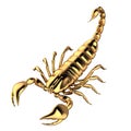 3d render of Gold Scorpion Royalty Free Stock Photo