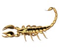 3d render of Gold Scorpion Royalty Free Stock Photo