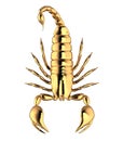 3d render of Gold Scorpion Royalty Free Stock Photo