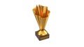 3D render of Gold Trophy Cup isolated on white Royalty Free Stock Photo