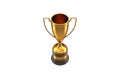 3D render of Gold Trophy Cup isolated on white. Royalty Free Stock Photo