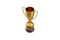3D render of Gold Trophy Cup isolated on white. Royalty Free Stock Photo